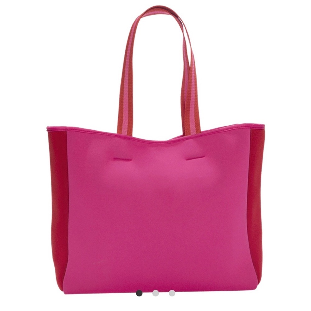 Summersalt Neoprene Beach Tote Bag Pink and Red Water Resistant